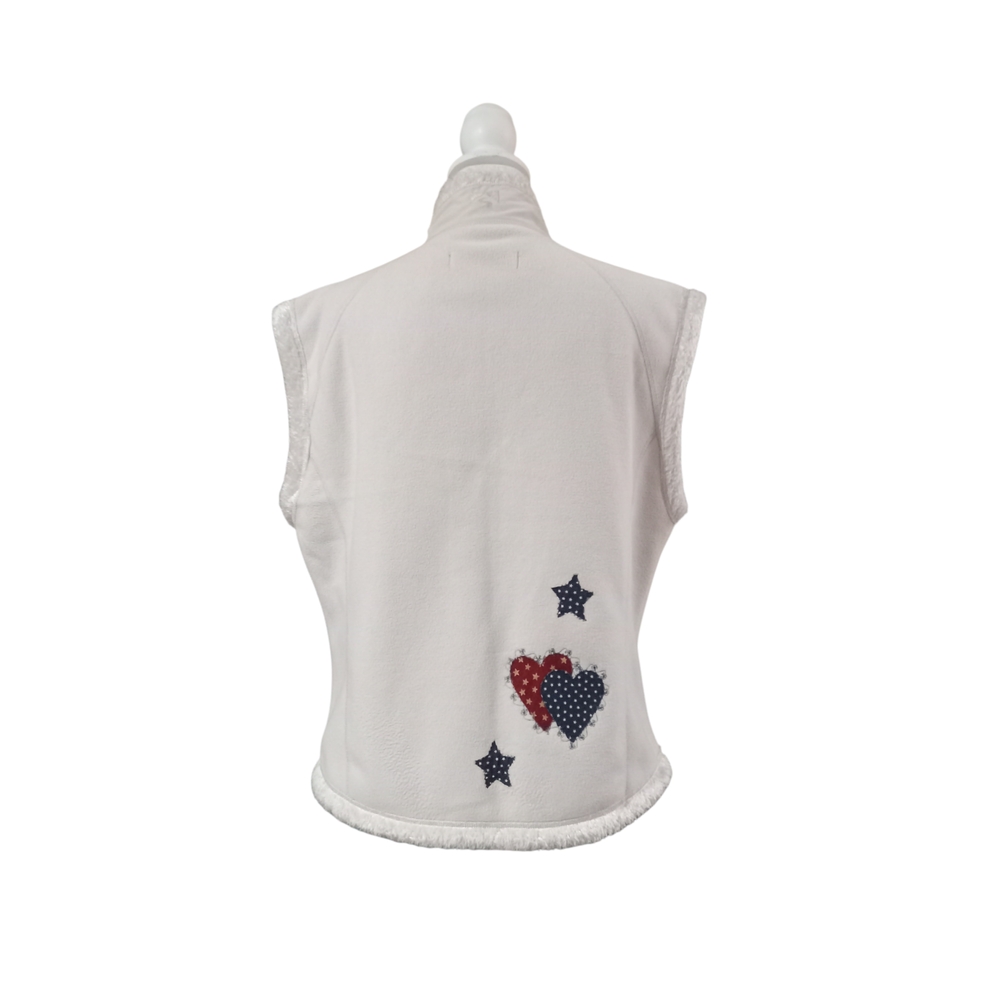 STORM CREEK WOMEN'S VEST WITH HEART AND STAR ACCENTS IVORY XL - Picture 3 of 8